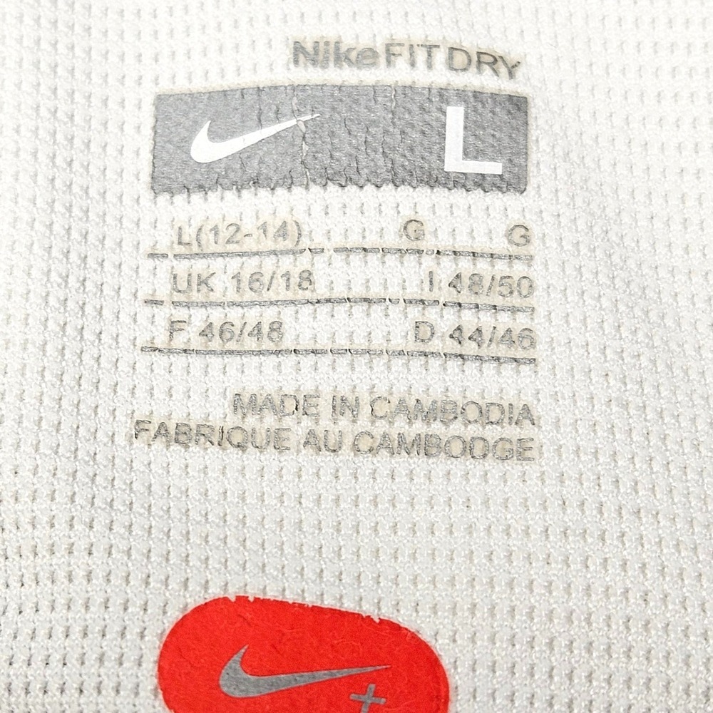 Nike Dri-FIT Racerback Tank Top Large White Black Piping Built-in Shelf Bra Gym - Picture 6 of 9